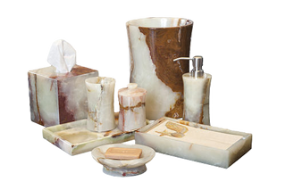 MarbleCrafter Vinca Light Green Onyx Bath Collection