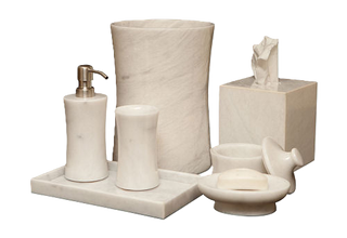 MarbleCrafter Vinca Pearl White Marble Bath Collection