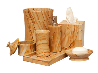 MarbleCrafter Vinca Teak Stone Bath Collection