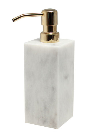 MarbleCrafter Myrtus Pearl White Marble Soap Dispenser