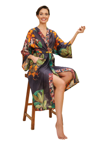 Powder Charcoal Botany Bliss Kimono Gown