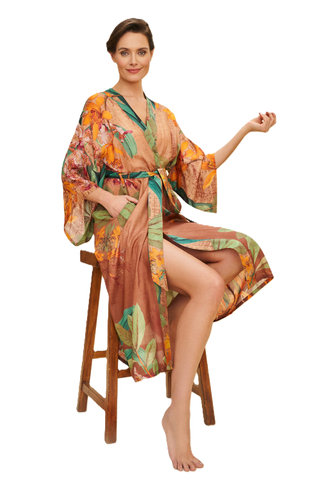 Powder Taupe Botany Bliss Kimono Gown