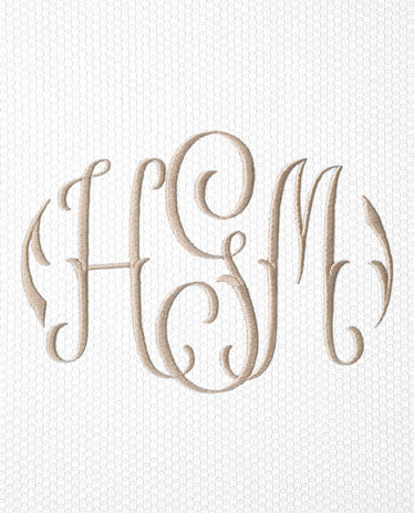 Matouk Swiss Embroidery Monogram - 2023 | Opulence of Southern Pines