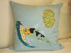 Pablo Mekis Decorative Pillow - Koi Fish Aqua