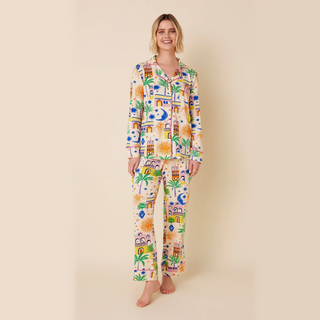 The Cat's Pajamas Moroccan Magic Pima Knit Long-Sleeved Pajama Set