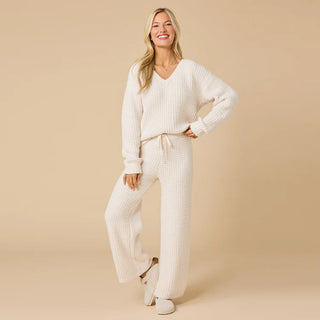 Softies Marshmallow Waffle V-Neck Lounge Set