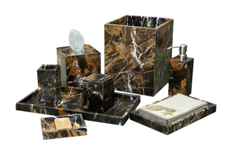 MarbleCrafter Myrtus Black & Gold Marble Bath Collection