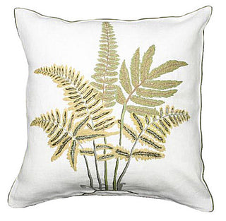 Pablo Mekis Decorative Pillow - Helecho # VII In Off White Linen