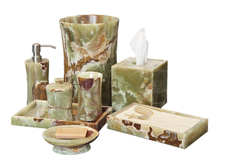 MarbleCrafter Vinca Whirl Green Onyx Bath Collection