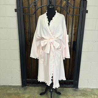 Simple Pleasures 3/4 Length Dot Wrap Robe