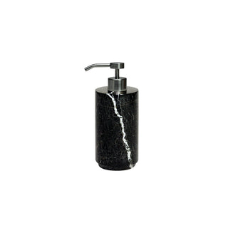 MarbleCrafter Eris Black Zebra Marble Polished Finish Cylindrical Soap Dispenser - BA03-1BZ