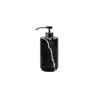 MarbleCrafter Eris Black Zebra Marble Polished Finish Cylindrical Soap Dispenser - BA03-1BZ