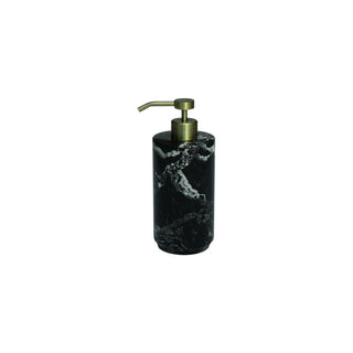 MarbleCrafter Eris Black Zebra Marble Polished Finish Cylindrical Soap Dispenser - BA03-1BZ