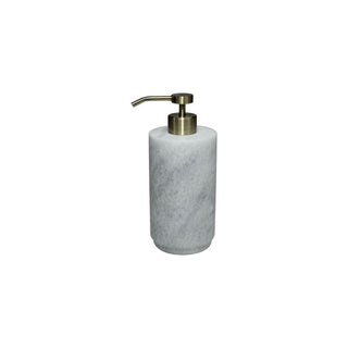 MarbleCrafter Eris Pearl White Marble Honed Finish Cylindrical Soap Dispenser - BA03-1PW