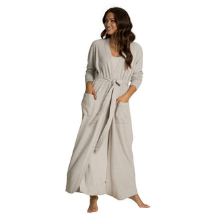 Barefoot Dreams CozyChic Lite Women's Long Robe - Silver
