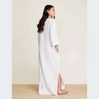 Barefoot Dreams Malibu Collection Sun Soaked Crinkle Cotton V-neck Caftan - Sea Salt