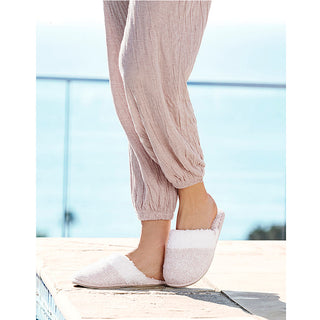 Barefoot Dreams CozyChic Women's Malibu Slipper -  Heathered Dusty Rose/White
