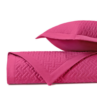 Home Treasures Basket Weave Quilted Coverlets - Bright Pink