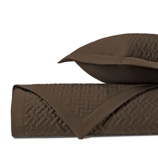 Home Treasures Basket Weave Quilted Coverlets - Chocolate