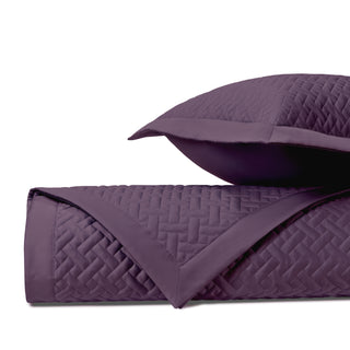 Home Treasures Basket Weave Quilted Coverlets - Purple