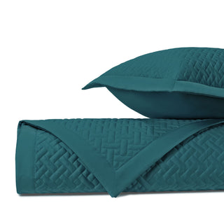 Home Treasures Basket Weave Quilted Coverlets - Teal