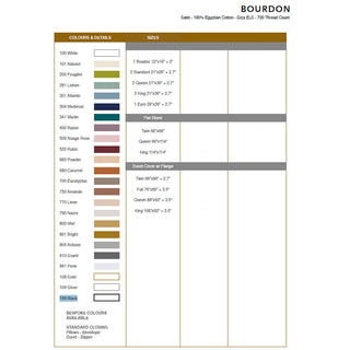 Celso de Lemos Bourdon Luxury Bed Linens - Sizes/Colors