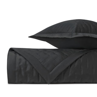 Home Treasures Fil Coupe Provenza Linen Quilted Bed Linens - Black
