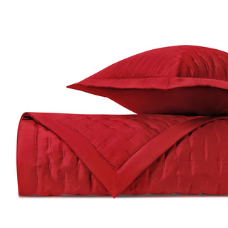 Home Treasures Fil Coupe Provenza Linen Quilted Bed Linens - Bright Red