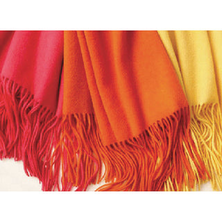Flora Achit Cashmere Throws 50" x 65" with a 6" Twisted Fringe
