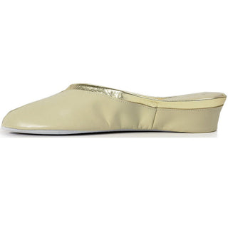 Jacques Levine Indoor Classic Ivory/Gold Slipper