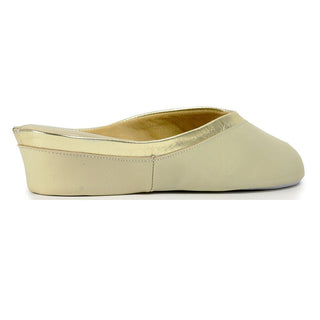 Jacques Levine Indoor Classic Ivory/Gold Slipper