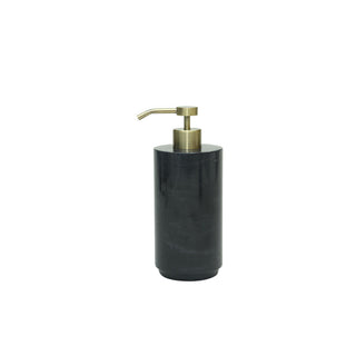MarbleCrafter Eris Jet Black Marble Polished Finish Cylindrical Soap Dispenser - BA03-1JB