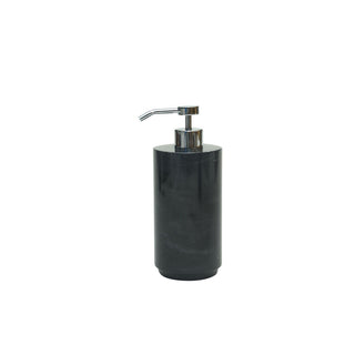 MarbleCrafter Eris Jet Black Marble Polished Finish Cylindrical Soap Dispenser - BA03-1JB