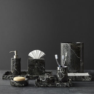 MarbleCrafter Eris Black Zebra Marble Polished Finish Bath Collection