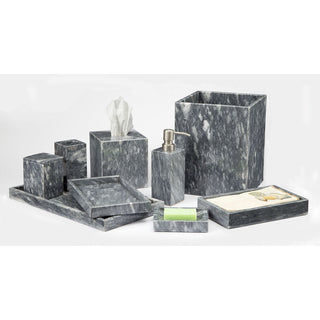 MarbleCrafter Vinca Cloud Gray Marble Bath Collection - 8 pieces