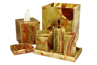 MarbleCrafter Myrtus Whirl Green Onyx Bath Collection