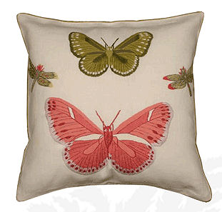 Pablo Mekis Decorative Pillow - Mariposas Bio Bio Nueva Off Whit