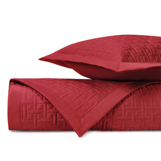 Home Treasures Parquet Quilted Coverlets - Bright Red
