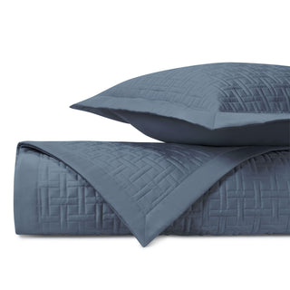 Home Treasures Parquet Quilted Coverlets - Slate Blue