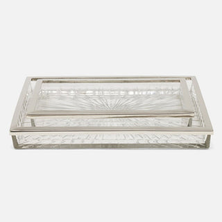 Pigeon & Poodle Argos Bath Collection - Clear Glass/Nickel - Tray