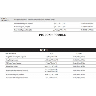Pigeon & Poodle Callas Bath Collection - Silver - Details