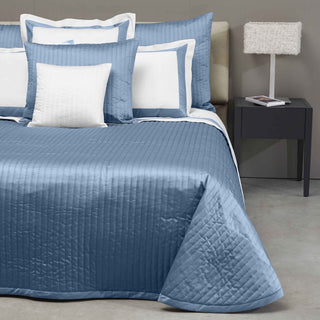 Signoria Siena 300tc Sateen Quilted Coverlet & Shams - Airforce Blue