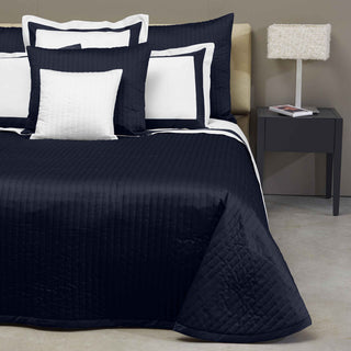 Signoria Siena 300tc Sateen Quilted Coverlet & Shams - Midnight Blue