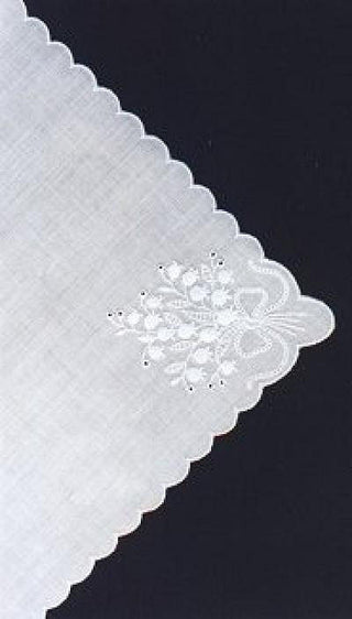 Gerbrend Lily of the Valley Handkerchief w/White Embroidery #684