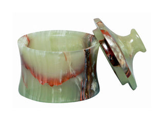 MarbleCrafter Vinca Whirl Green Onyx Cannister - 4"x4"
