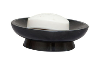 MarbleCrafter Vinca Jet Black Marble Soap Dish -4JB