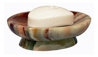 MarbleCrafter Vinca Whirl Green Onyx Soap Dish -4WG