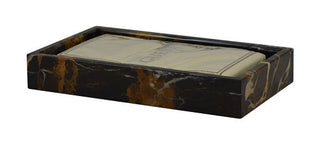 MarbleCrafter Vinca Black & Gold Marble Guest Towel Tray