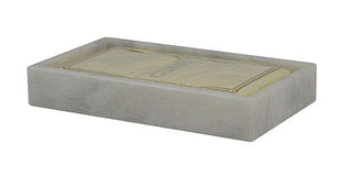 MarbleCrafter Myrtus Pearl White Marble Guest Towel Tray