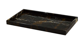 MarbleCrafter Myrtus Black & Gold Marble Large Amenity Tray